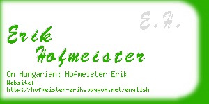 erik hofmeister business card